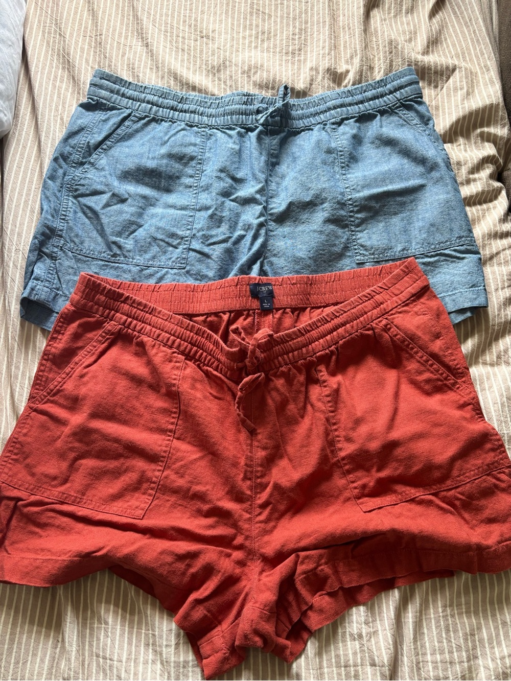 J. Crew pair of pull on shorts- size Large